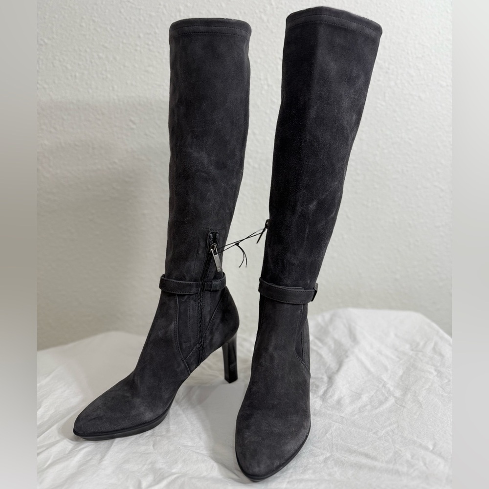 Aquatalia Gray Over the Knee Boots with Suede Finish